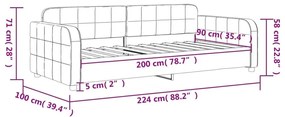 Καναπές Κρεβάτι Ροζ 90 x 200 εκ. Βελούδινος - Ροζ