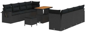 vidaXL Σετ Καναπέ Κήπου με αποθήκευση 11 pcs Μαύρο Πολυ ράταν