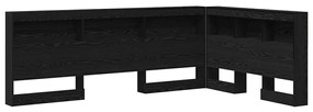 vidaXL Κεφαλάρι Αποθήκης με ράφι Μαύρη δρυς 120 cm Επεξεργασμένο ξύλο