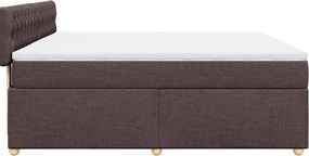 vidaXL Κρεβάτι Boxspring με Στρώμα Σκούρο Καφέ 180x200 εκ Υφασμάτινο