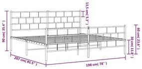 ΠΛΑΙΣΙΟ ΚΡΕΒΑΤΙΟΥ ΜΕ ΚΕΦΑΛΑΡΙ&amp;ΠΟΔΑΡΙΚΟ ΛΕΥΚΟ 193X203ΕΚ. ΜΕΤΑΛΛΟ 355732