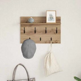 vidaXL Τοίχου Κρεμάστρα Artisan Oak 60 x 40 x 12 cm