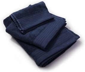 Σετ Πετσέτες 3τμχ Βαμβακερές Πενιέ Navy Blue DimCol 33150963003