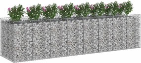 vidaXL Ανασηκωμένο κρεβάτι gabion 4 pcs Ασημί
