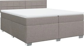 vidaXL Κρεβάτι Boxspring με Στρώμα Taupe 200x200 εκ. Υφασμάτινο