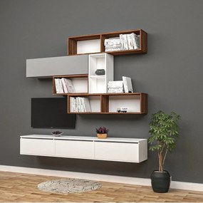 Stewehome Έπιπλο τηλεόρασης με ράφι από mdf Λευκό 70x24x10 cm