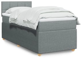 ΚΡΕΒΑΤΙ BOXSPRING ΜΕ ΣΤΡΩΜΑ ΑΝΟΙΧΤΟ ΓΚΡΙ 90X200 ΕΚ. ΥΦΑΣΜΑΤΙΝΟ 3289639