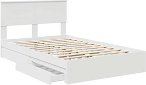 vidaXL Κρεβάτι Αποθήκης Λευκό 120 x 190 cm Επεξεργασμένο ξύλο