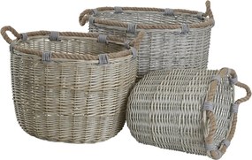 ΨΆΘΙΝΑ &amp; ΥΦΑΣΜΆΤΙΝΑ ΚΑΛΆΘΙΑ BASKET WILLOW OVAL S/3