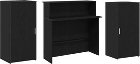 vidaXL Γραφείο υποδοχής Μαύρο Δρυς 200x50x103,5 εκ. Επεξεργασμένο Ξύλο