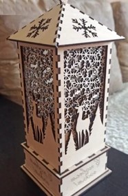 Intra απο ξύλο plywood 3mm-4mm πάχος – Διακοσμητικό Ξύλινο Χριστουγεννιάτικο Φανάρι Νυχτερινό Φωτιστικό ξύλο 30x35 cm INTRAVECTRY-MY558278