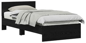 vidaXL Σκελετός Κρεβατιού Μαύρη δρυς 90 x 190 cm Επεξεργασμένο ξύλο
