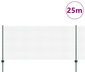 vidaXL Φράχτης Σύρματος  με 11 πόλους U Πράσινος 1x25 μ Μέταλλο