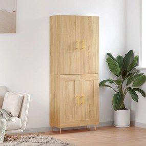 vidaXL Ντουλάπι Sonoma δρυς 69,5 x 34 x 180 εκ. από Επεξεργασμένο Ξύλο