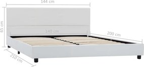 vidaXL Πλαίσιο Κρεβατιού Λευκό 140 x 200 εκ. από Συνθετικό Δέρμα