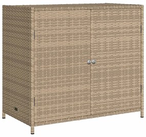 Ντουλάπι Αποθήκευσης Κήπου Beige 83x45x76 εκ. Συνθετικό Ρατάν - Μπεζ