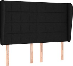 vidaXL Κρεβάτι Boxspring με Στρώμα Μαύρο 140x190 εκ. Υφασμάτινο