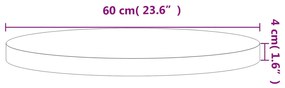 vidaXL Επιφάνεια Τραπεζιού Στρογγυλή Ø60x4 εκ. Μασίφ Ξύλο Οξιάς