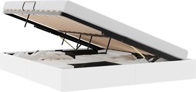 vidaXL Κρεβάτι Αποθήκης Καθαρό Λευκό 193 x 203 cm Τεχνητό δέρμα