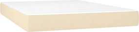 vidaXL Κρεβάτι Boxspring με Στρώμα Κρεμ 140x200 εκ. Υφασμάτινο
