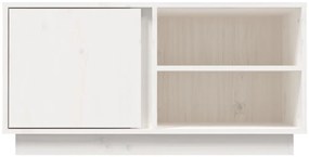 vidaXL Έπιπλο Τηλεόρασης Λευκό 80x35x40,5 εκ. από Μασίφ Ξύλο Πεύκου