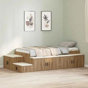 vidaXL Κρεβάτι αποθήκευσης Artisan Oak 90x190 cm
