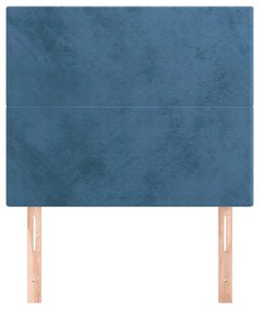 vidaXL Κεφαλάρια Κρεβατιού 2 τεμ. Σκ. Μπλε 80 x 5 x 78/88εκ. Βελούδινο