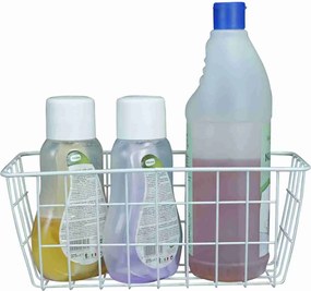 Μεταλλικό Καλάθι Αποθήκευσης 29x12x13cm Άσπρο ή Μαύρο - Άσπρο