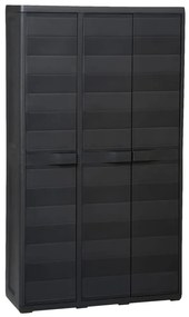 vidaXL Ντουλάπα Αποθήκευσης Εξωτερικού Χώρου με 4 Ράφια Μαύρη