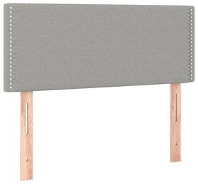 vidaXL Κρεβάτι Boxspring με Στρώμα &amp; LED Αν.Γκρι 90x190 εκ. Υφασμάτινο