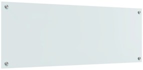 vidaXL Πίσω τοίχος Κουζίνας Λευκό 110x40x0,6 εκ Γυαλί Κατεργασμένο