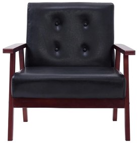 vidaXL Πολυθρόνα Μαύρη από Συνθετικό Δέρμα