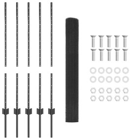 vidaXL Τεντώτο με στήριγμα Γκρι 1 x 10 m Ατσάλι