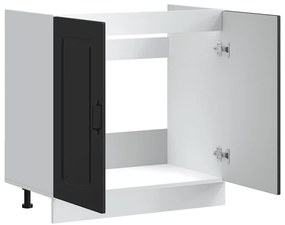 vidaXL Ντουλάπι βάσης νεροχύτη Kalmar Μαύρο 80x46x81,5 εκ. Επεξ. Ξύλο