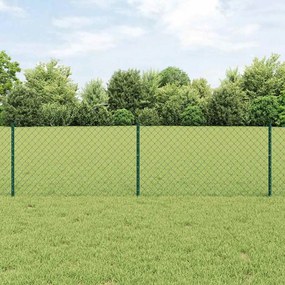 vidaXL Φράχτης από αλυσίδα με 22 U πόδια Πράσινο 0.6x25 μ Ατσάλι