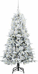 vidaXL Τεχνητό Χριστουγεννιάτικο Δέντρο με Άξονα με βάση Λευκό 150 cm