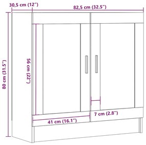 Βιβλιοθήκη Artisan Δρυς 82,5x30,5x80 εκ. Επεξεργασμένο Ξύλο - Καφέ