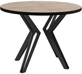Τραπέζι Επεκτεινόμενο Randi 162749129 100/176x100x76cm Sonoma-Black Particle Board, Metal