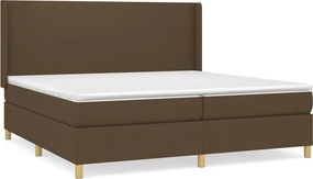 vidaXL Κρεβάτι Boxspring με Στρώμα Σκούρο Καφέ 200x200 εκ. Υφασμάτινο