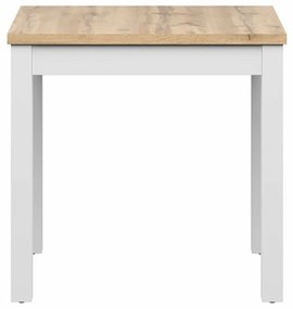 Τραπέζι Boston 449, Άσπρο, Wotan δρυς, 77x80x80cm, Πλαστικοποιημένη μοριοσανίδα | Epipla1.gr