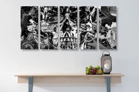 Καλλιτεχνικό κρανίο με εικόνα 5 μερών σε ασπρόμαυρο σχέδιο