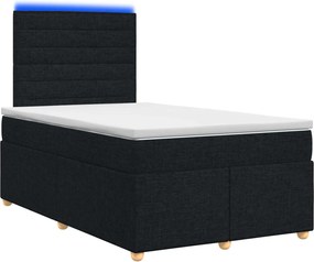 vidaXL Κρεβάτι box spring με στρώμα Μαύρο 120 x 190 cm Ύφασμα
