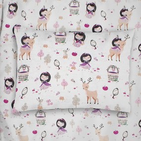 Βρεφική Μαξιλαροθήκη (35x45) Dimcol Lily &amp; Deer 179 White-Pink