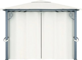 vidaXL Κιόσκι με Κουρτίνα Κρεμ 400 x 300 εκ. Αλουμινίου