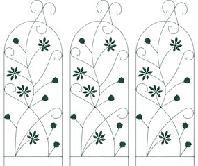 vidaXL Φράχτης Κήπου 3 pcs Πράσινο 112 x 40 εκ Ατσάλι