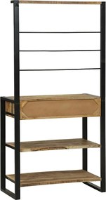 vidaXL Ράφι κουζίνας Καφέ και Μαύρο 80 x 40 x 160 cm