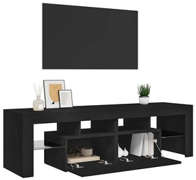 vidaXL Έπιπλο Τηλεόρασης με LED Μαύρο 140 x 36,5 x 40 εκ.
