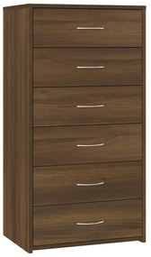 vidaXL Ντουλάπι με 6 Συρτάρια Καφέ Δρυς 50x34x96 εκ Επεξεργασμένο Ξύλο