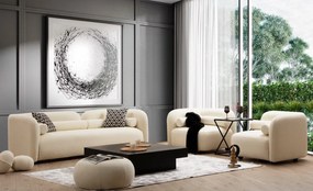 Τριθέσιος Καναπές Κρέμα SIMUNA BOMOL 90x228x74