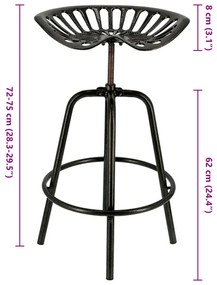 Esschert Design Καρέκλα Μπαρ με Όψη Τρακτέρ Μαύρη